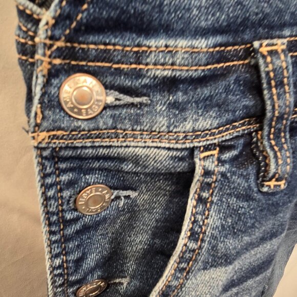 American Eagle Tomgirl Overalls Distressed Size XS Blue - Picture 7 of 10